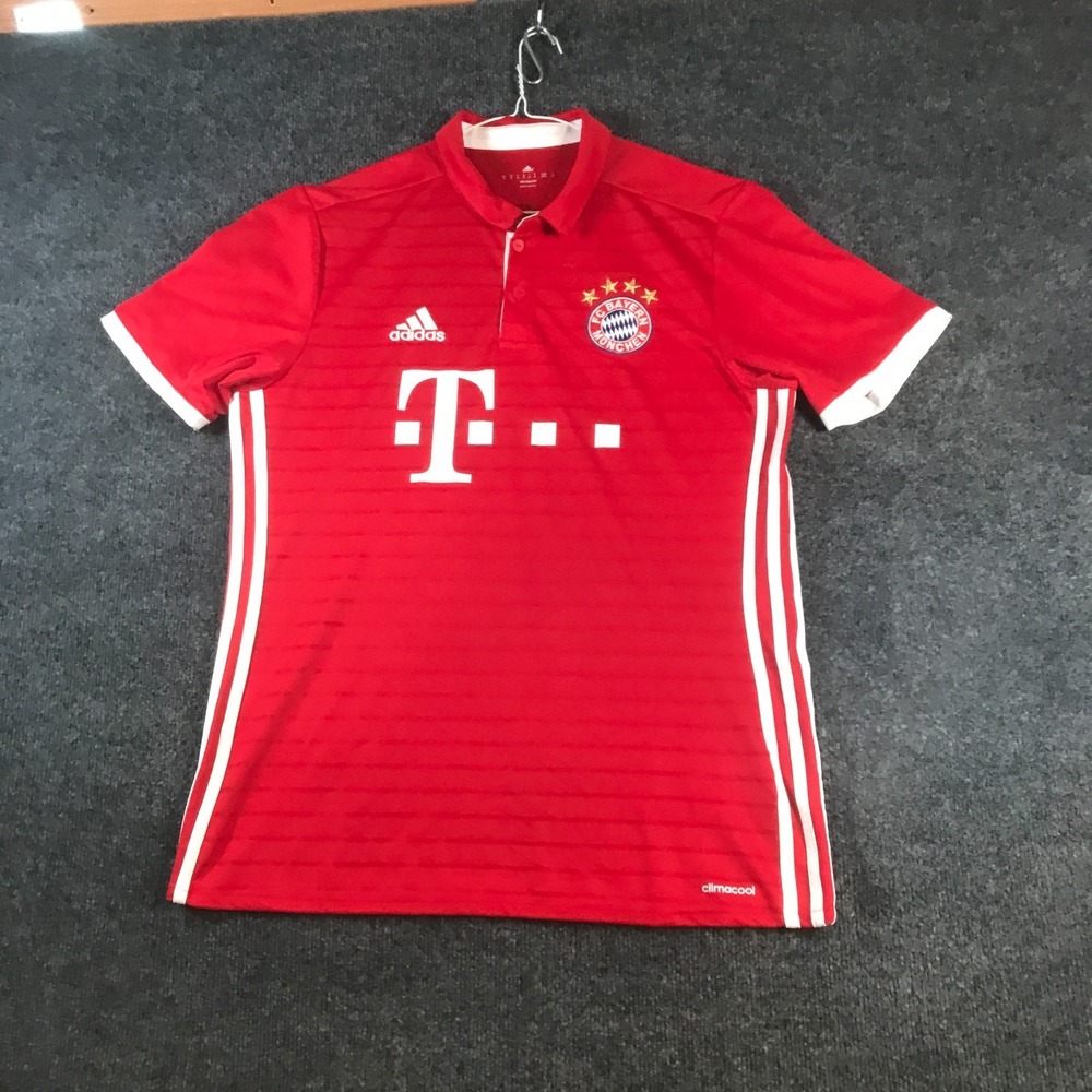 Adidas FC Bayern Munich Polo Shirt Mens Medium Red Good Arjen Robben #10 AI0049